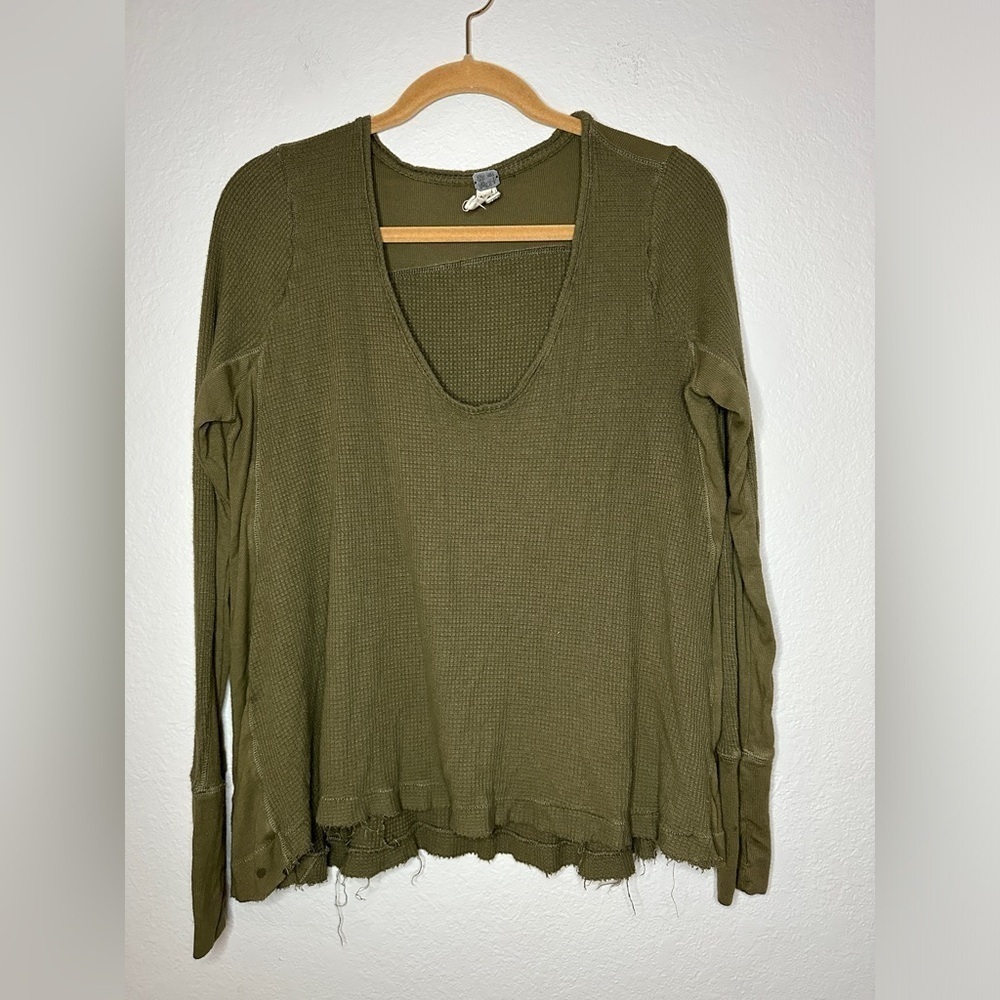 Free People Malibu Thermal Oversized Boho Top Women’s Medium *See Note*